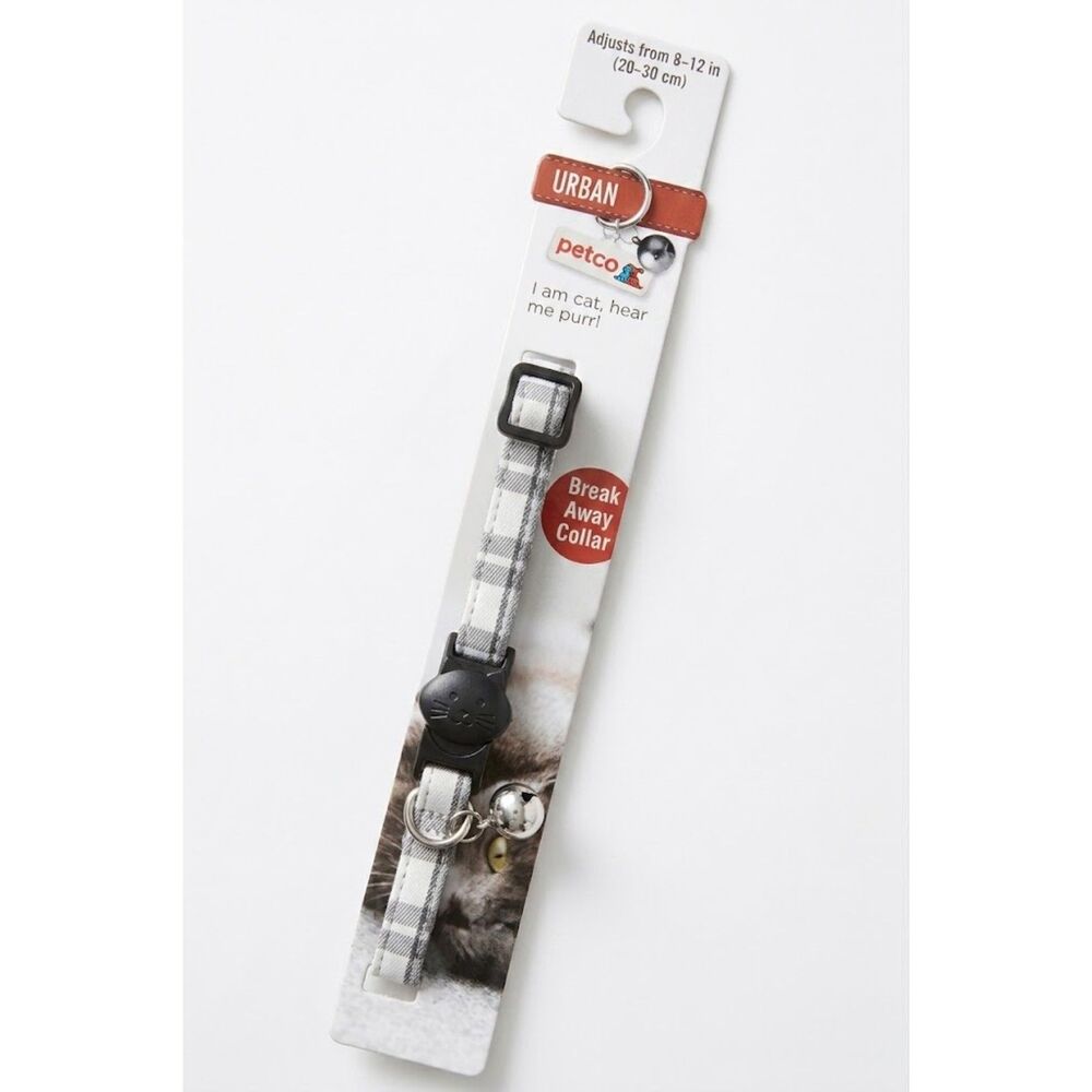 NWT Petco Plaid Pet Cat Collar Breakaway Clasp with Bell
